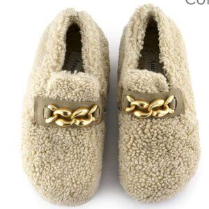 Italian slippers or street shoes full shearling inside/out rubber soles 10.5 ,11